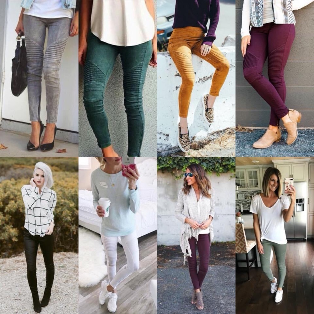 Navy Moto leggings